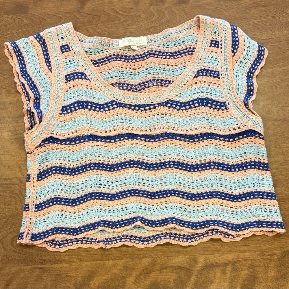 Rebellion Multicolor Crochet Crop Top